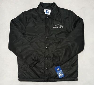 Куртка на кнопках Coaches Pride M/L стартер NFL футбол для всех черная атласная - Изображение 1 из 4