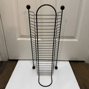 20 Inch Metal DVD / Game Storage Rack Tower Holds 24 Discs Black Wire Stand - Picture 1 of 5