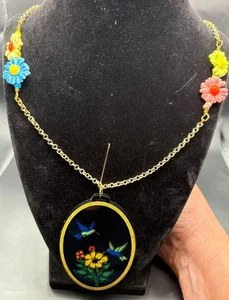 Kolibri Halskette von registriertem Tero Künstler Eric Walters - Holz & Harz - Bild 1 von 8