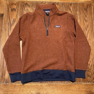Patagonia Brown Woolyester Fleece Pullover 1/4 Zip Wool Blend Women’s Medium - Picture 1 of 8
