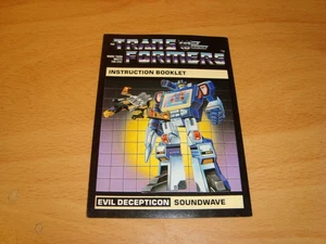 Original TRANSFORMERS G1 SOUNDWAVE Instruction Booklet VINTAGE Manual HASBRO - Picture 1 of 2