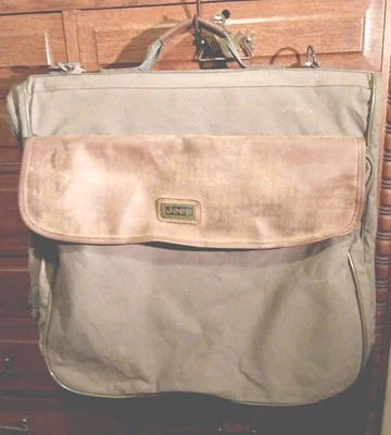 Jeep Garment Bag - Army Green And Tan Foldable Travel Bag - Image 1 of 4