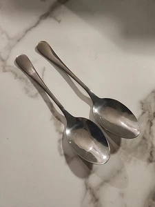 Lot de 2 cuillères à soupe/céréales/service en acier inoxydable 8" argent brillant - Photo 1/12
