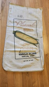 Old Plumb Hybrids Seed Corn Sack Harlan Iowa Harold Plumb - Picture 1 of 2
