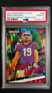 Selecciones de draft de Panini Prizm 2024 Brock Bowers impacto instantáneo flash rojo/49 PSA 10 - Imagen 1 de 3