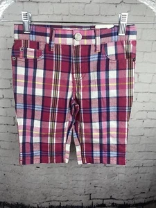 Bermudas Place 1989 talla 6X/7 para niña a cuadros magenta botón cremallera (A36) - Imagen 1 de 17