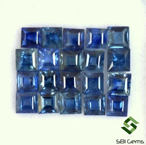 2.62 Cts Natural Blue Sapphire Square Cut 2.25 to 2.50 mm Lot 21 Pcs Gemstones - Picture 1 of 3