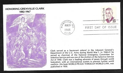 #1867 39c Grenville Clark - KMC FDC - Image 1 of 2