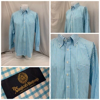 Camisa Oxford Admiral’s Buttons L Azul Guinga Cuadros Algodón India Usada en Excelente Condición Ygi P1-408 Foto 1 de 4