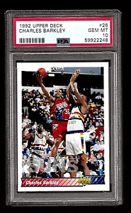 1992 tarjeta de baloncesto de cubierta superior #26 Hof Charles Barkley PSA 10 Filadelfia 76er - Imagen 1 de 5