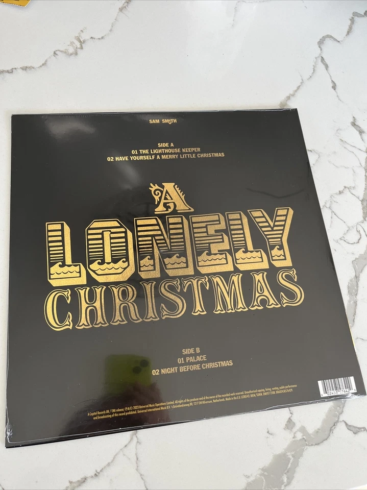(RARE) Sam Smith - A Lonely Christmas SPOTIFY Fans First WHITE Vinyl Record EP - Image 1 of 2