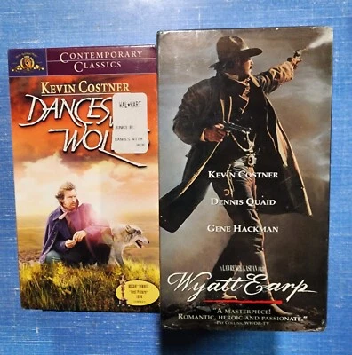 Dances With Wolves Wyatt Earp Kevin Costner 2 Vhs Lot Brand New Sealed - Image 1 of 4