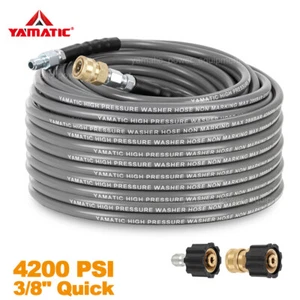 YAMATIC 1/4" 4200 PSI High Pressure Washer Hose Non-Marking Rubber Wire Braided - Picture 1 of 14