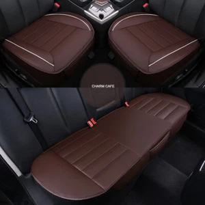 Juego completo de 3 fundas de asiento de coche de cuero sintético con bolsillos de almacenamiento para coches camiones - Imagen 1 de 26