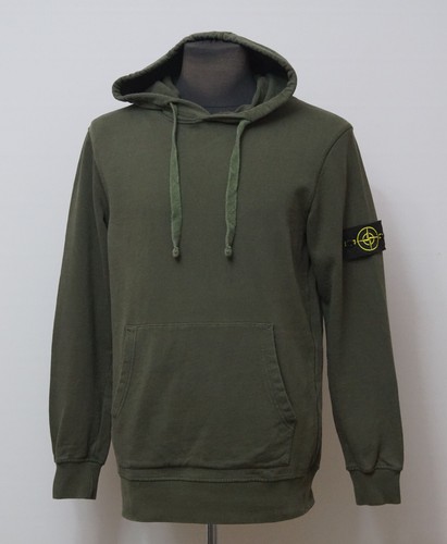Felpa con cappuccio Stone Island manica lunga toppa bussola kaki taglia L