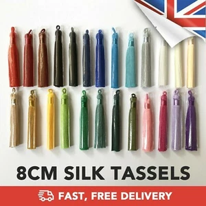Luxury Silk Tassels / Tassles 8cm (1cm Wide) -UK- Free Postage - Craft + Sewing! - Picture 1 of 39