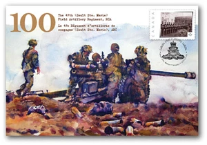49th FIELD ARTILLERY REGIMENT 100th = commemorative Cover Canada 2013 - Picture 1 of 1