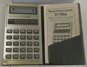 Texas Instruments TI-1766 Solar & Light Calculator +Cover & Manual -TESTED - Picture 1 of 10