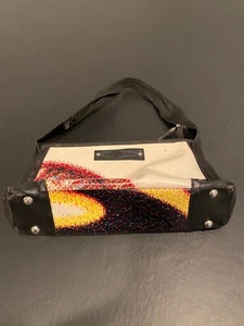 Vy & Elle Cache Handbag Upcycled Recycled Billboard Vinyl Multicolor/Black GUC - Picture 1 of 4