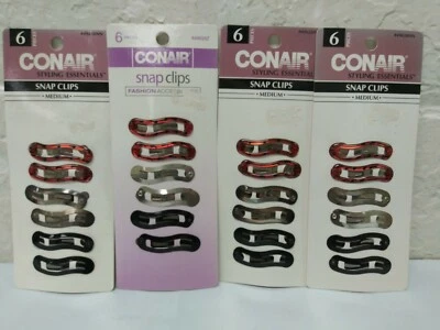 Conair Mediano Metal A Presión Accesorios para el Cabello Clip Barrettes # 49628z Lote de 4 Foto 1 de 2