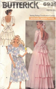 6939 BUTTERICK SEWING PATTERN Flared Dress or Gown in 2 lengths 12-14-16 UC - Picture 1 of 2