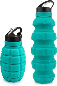 Collapsible Travel Water Bottle19.6 Oz, Reuseable Silicone Foldable Water Bottle - Picture 1 of 7