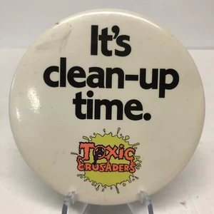 EXTREMELY RARE Original Pin TOXIC CRUSADERS Toy Toxie Promotional Button 3" - Picture 1 of 2
