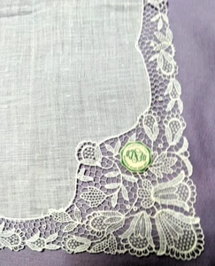 Desco Vtg. Ladies Handkerchief Pure Linen Cotton Decoration Made in Switzerland - Picture 1 of 7