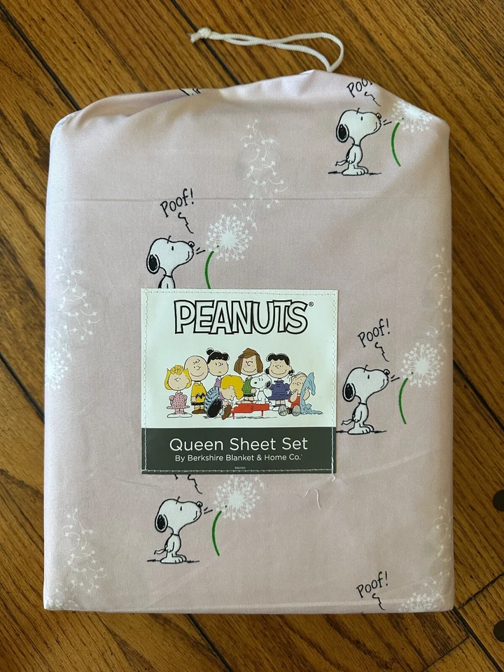 BERKSHIRE Peanuts SNOOPY MAKE A WISH Pink Sheet Set POLYESTER Size QUEEN