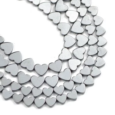 Collar pulsera dijes hágalo usted mismo cuentas de piedra hematita con cuentas espaciadoras de corazón 6*5 mm 15,5"" Foto 1 de 4