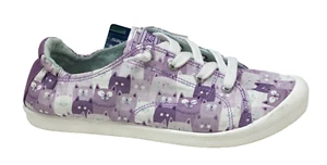 Amputee Women's "Left Shoe Only" BOBS Skechers PURPLE CATS Memory Foam Sz 8.5 M - Picture 1 of 10