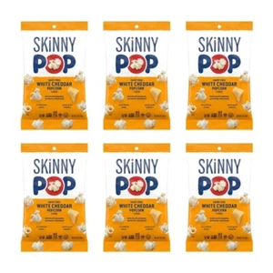 6x SkinnyPop glutenfreies weißes Cheddar Popcorn, 1 Unze Snack-Größe Beutel, 6 Stück - Bild 1 von 5