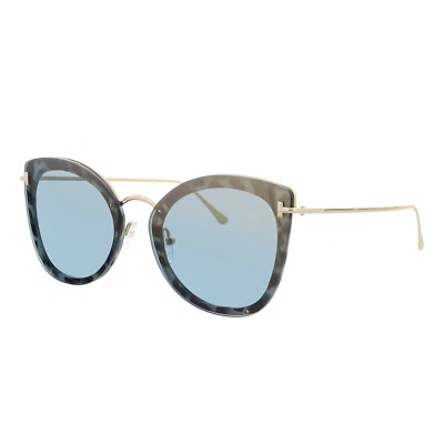 Authentic TOM FORD Charlotte TF657 55X Blue Havana Women's Sunglasses NWT - Image 1 of 4
