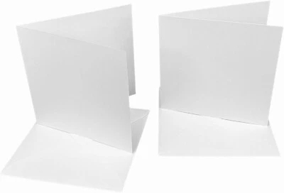 6 x 6" White Card Blanks & Envelopes - 300gsm Card Pre-Creased For Easy Folding