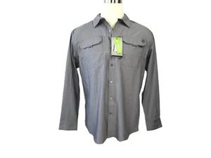 Wrangler ATG Men's Regular Fit Gray Long Sleeve Button Shirt, UPF 30+ Fabric - Picture 1 of 11