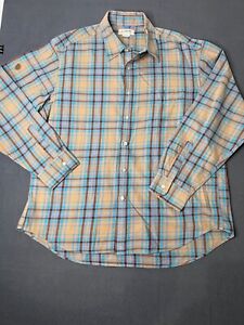 J. Crew Shirt Mens XL Beige Button Up Long Sleeve Casual Flannel