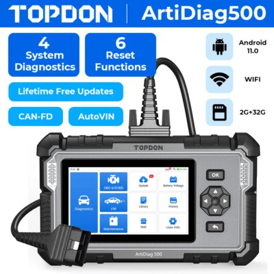 TOPDON AD500 PRO+ Car Diagnostic Tool OBD2 Scanner SRS ABS ENGINE AT Code Reader - Image 1 of 4