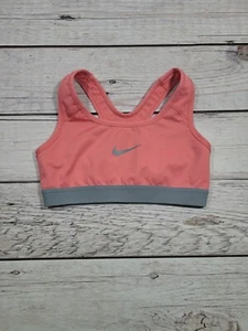 Nike Pro Dri-Fit Pink Orange Girls Sports Bra Top Size XS Racerback B10 - Picture 1 of 6
