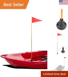 Foldable Kayak Safety Flag - 4ft Aluminum Pole - Red Banner - Easy Storage - Picture 1 of 9