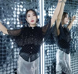 Paco Rabanne x H&M HM Embellished Chiffon Cape Top  Black UK 10 US 6 EUR 38 New - Picture 1 of 14