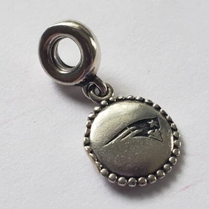 Pandora New England Patriots Logo Dangle Charm 925 Sterling Silver ALE Authentic - Picture 1 of 8