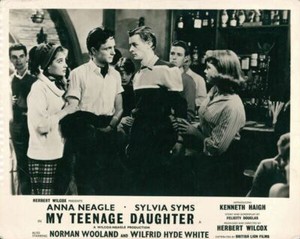 MY TEENAGE DAUGHTER ORIGINAL BRITISH LOBBY CARD SYLVIA SYMS KENNETH HAIGH 1956