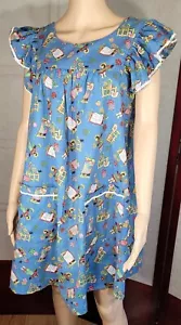 Vintage Damen Strampler Pullover Bauernhof/Arbeit/Hauskleid Brust 38 Handarbeit Taschen Retro - Bild 1 von 12