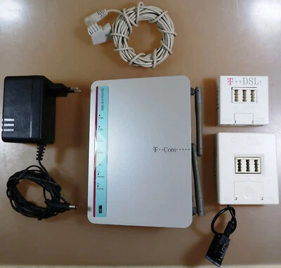 T-Com Speedport W500V WLAN-Router 100 Mbit/s ADSL ADSL2 Telekom +2x DSL-Splitter - Bild 1 von 4