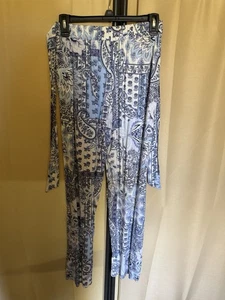 Pantalones Jules & Leopold Mujer Azul Blanco Fluido Playa Crucero Pullon Bolsillos XS/TP - Imagen 1 de 3