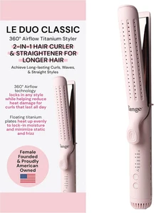 360° Airflow Styler | 2-In-1 Curling Wand & Titanium Flat Iron Hair Straightener - Picture 1 of 12