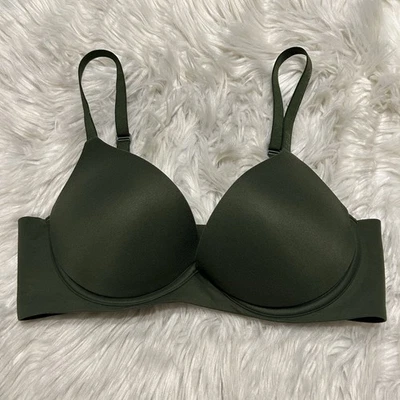 Sujetador Smoothez By Aerie 34B Pullover Verde Acolchado con Aros Foto 1 de 4