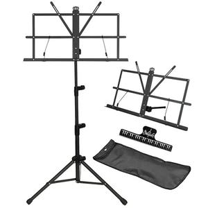 Music Stand - 2 in 1 Dual-Use Desktop Book Stand Folding Music Holder Portabl... - Picture 1 of 6