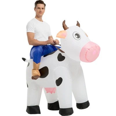 Inflatable Costume Adult,Blow up Ride On Cow Suit,Halloween Costumes for Men/... - Image 1 of 4
