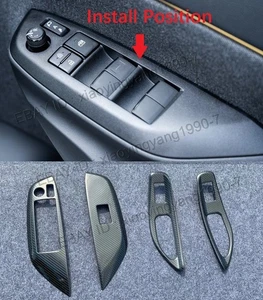 Fiber Look Steel Window Lift Switch Cover Trim For 2021-2025 Toyota Yaris Cross - Picture 1 of 2